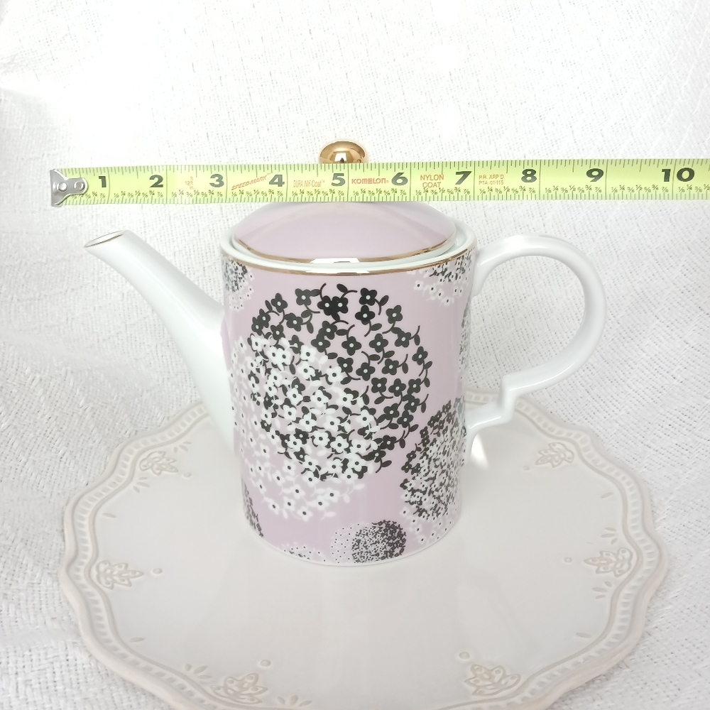 Grace Fine Ceramic Purple Floral Teapot - Picture 11 of 13